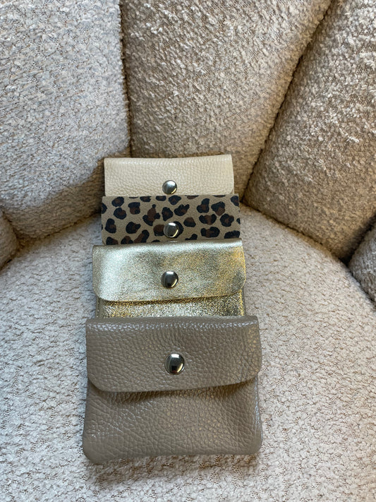 Mini portemonnee beige