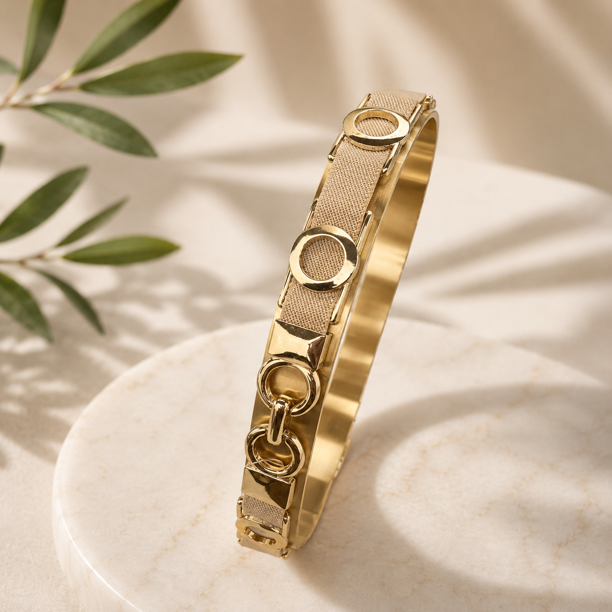 Elastische riem Babette beige