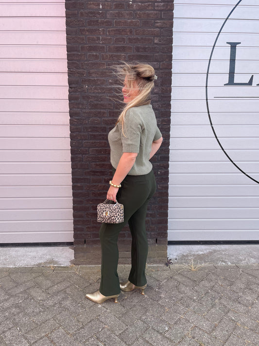 Legging met bies groen
