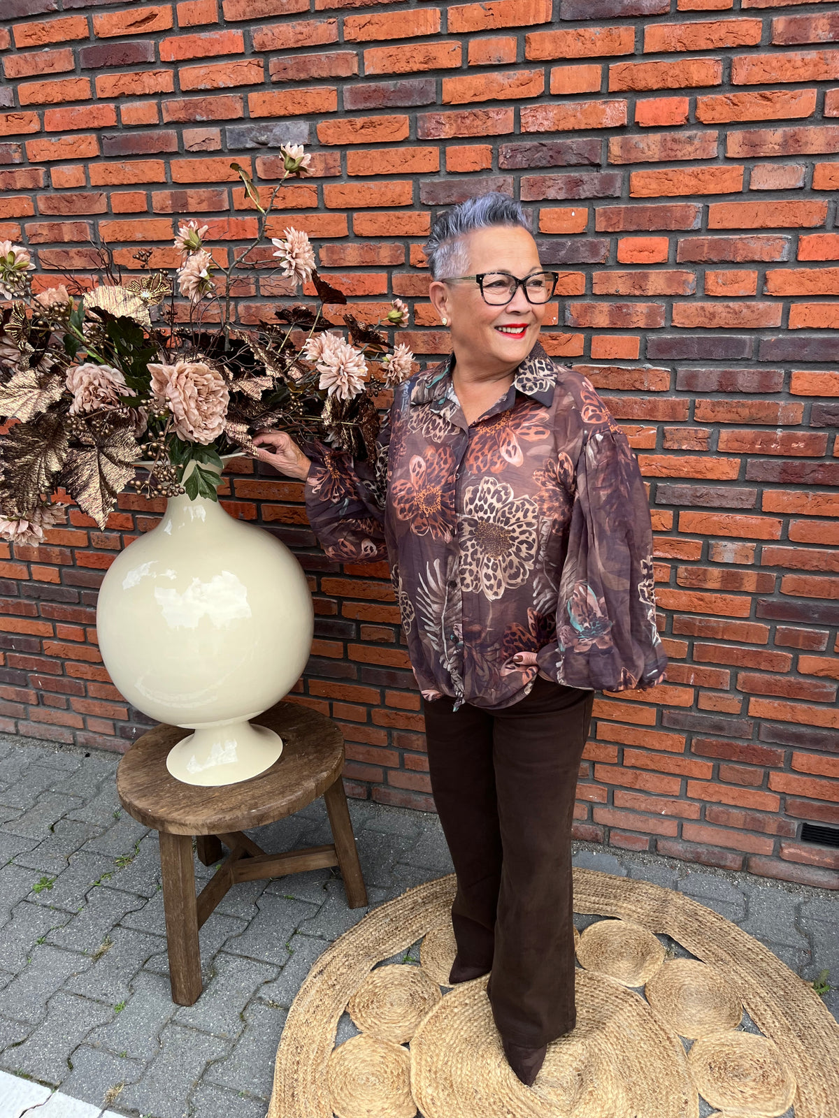 Blouse Soof bruin