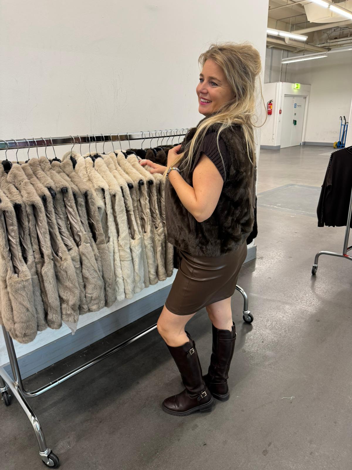 Bodywarmer Fluf zwart