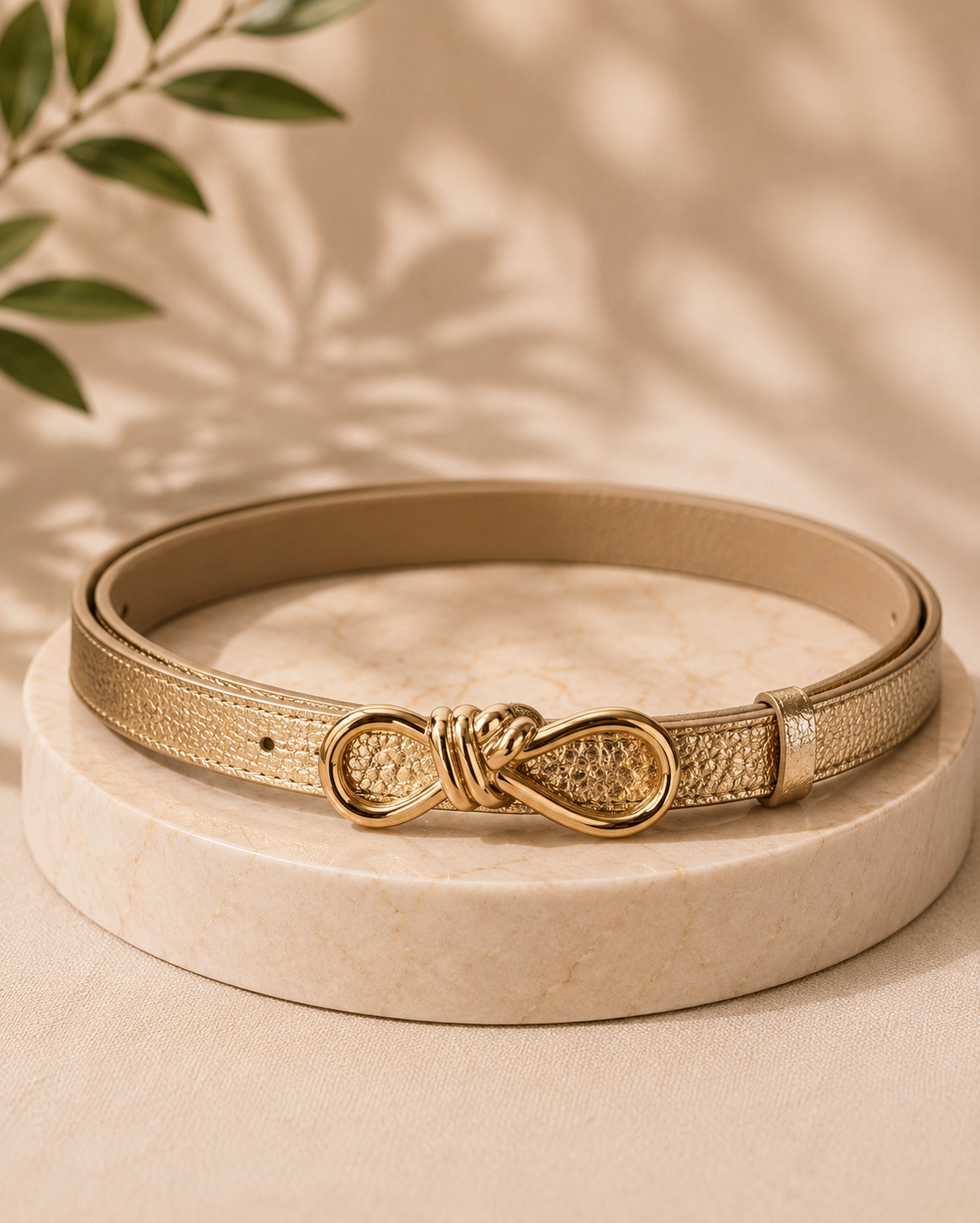 Wikkel riem strik goud