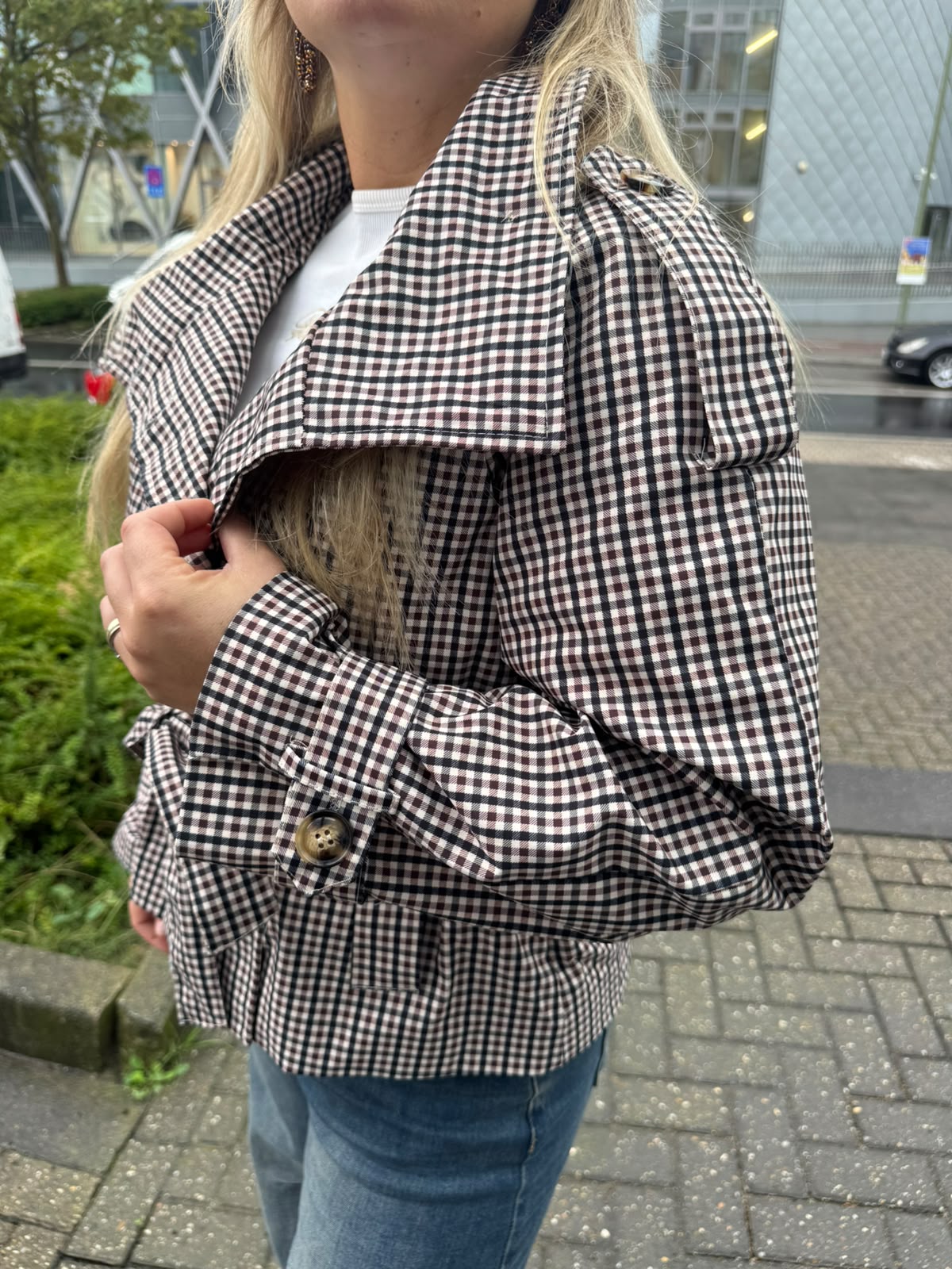 Trenchcoat ruit