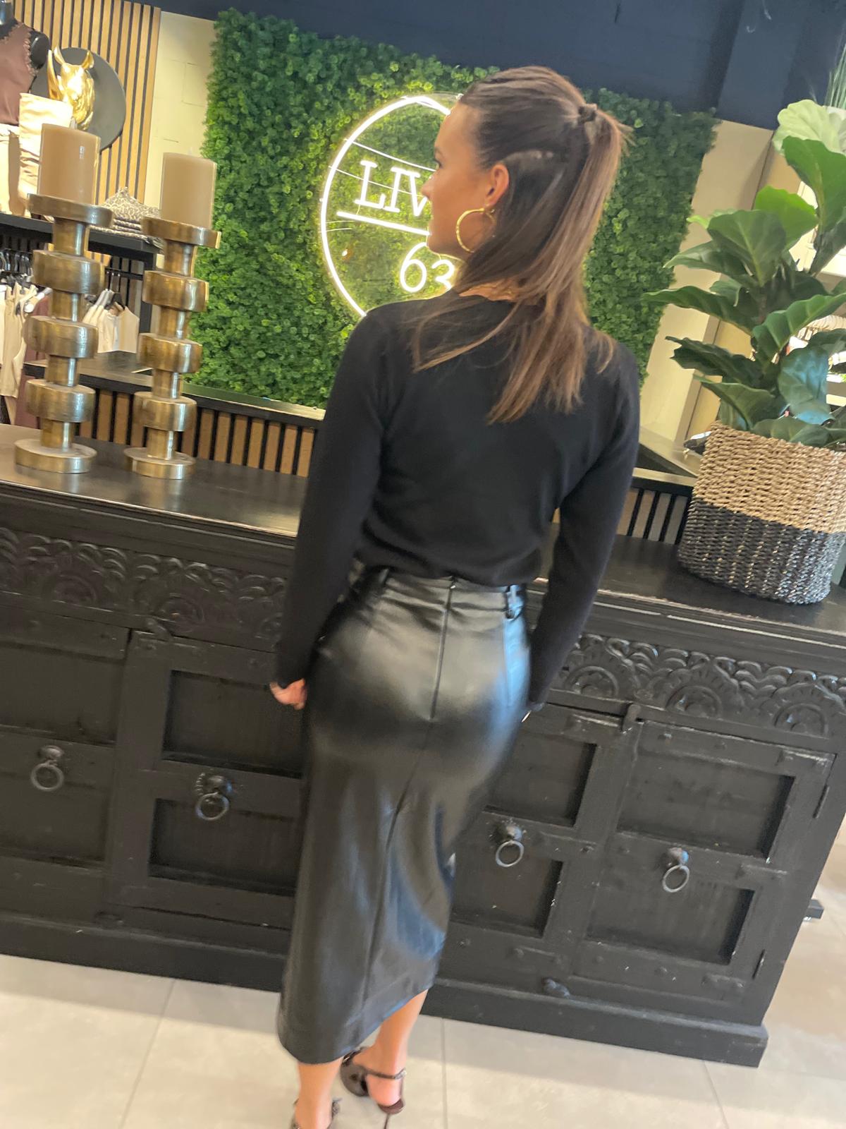 Top Lise kanten detail zwart