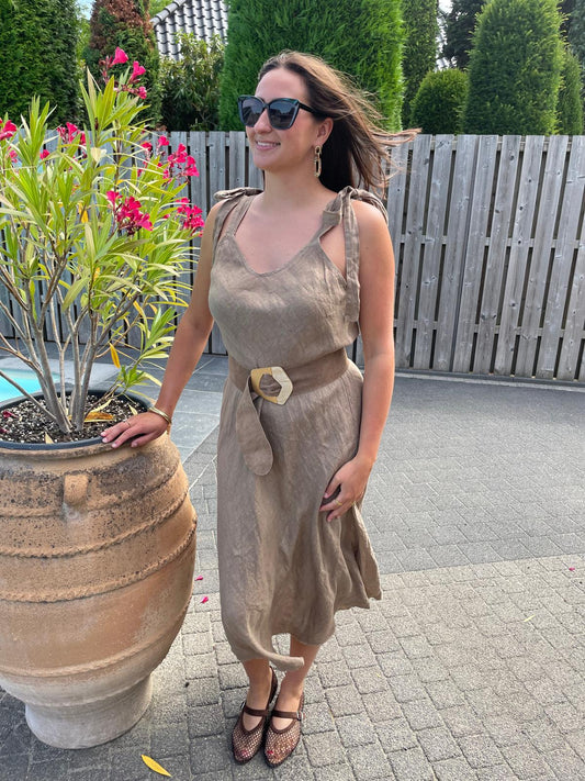 Jurk Daisy taupe