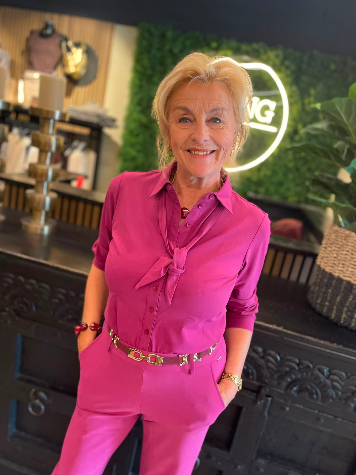 Mi Piace - Travelblouse bow magenta