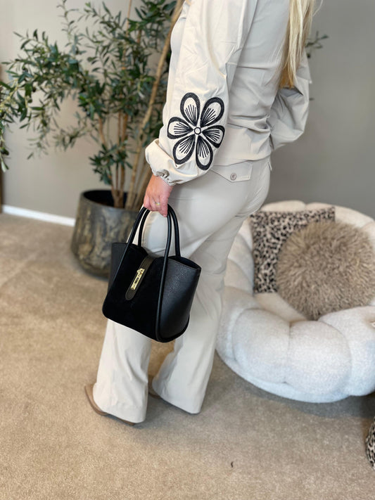 Triple Nine - Broek met band beige BR2301