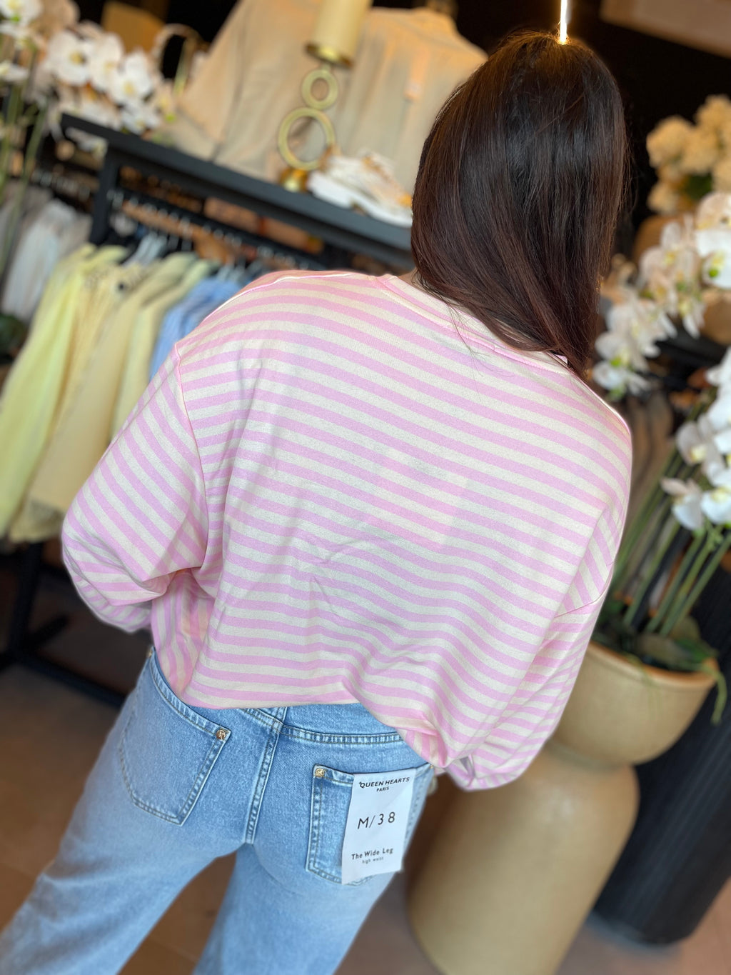 Truitje Amour Paris gestreept roze