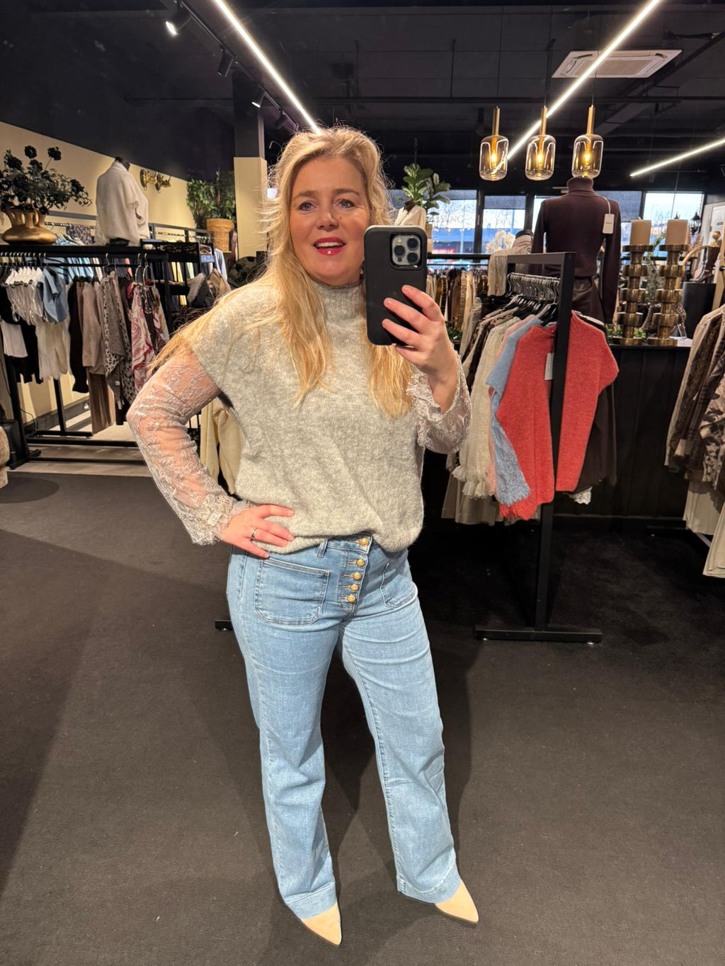 Trui Joan kanten mouw