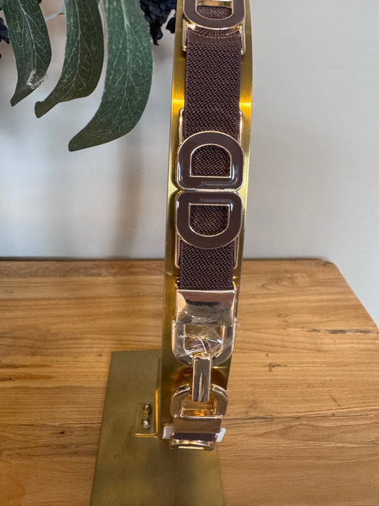 Elastische riem Tara bruine detail