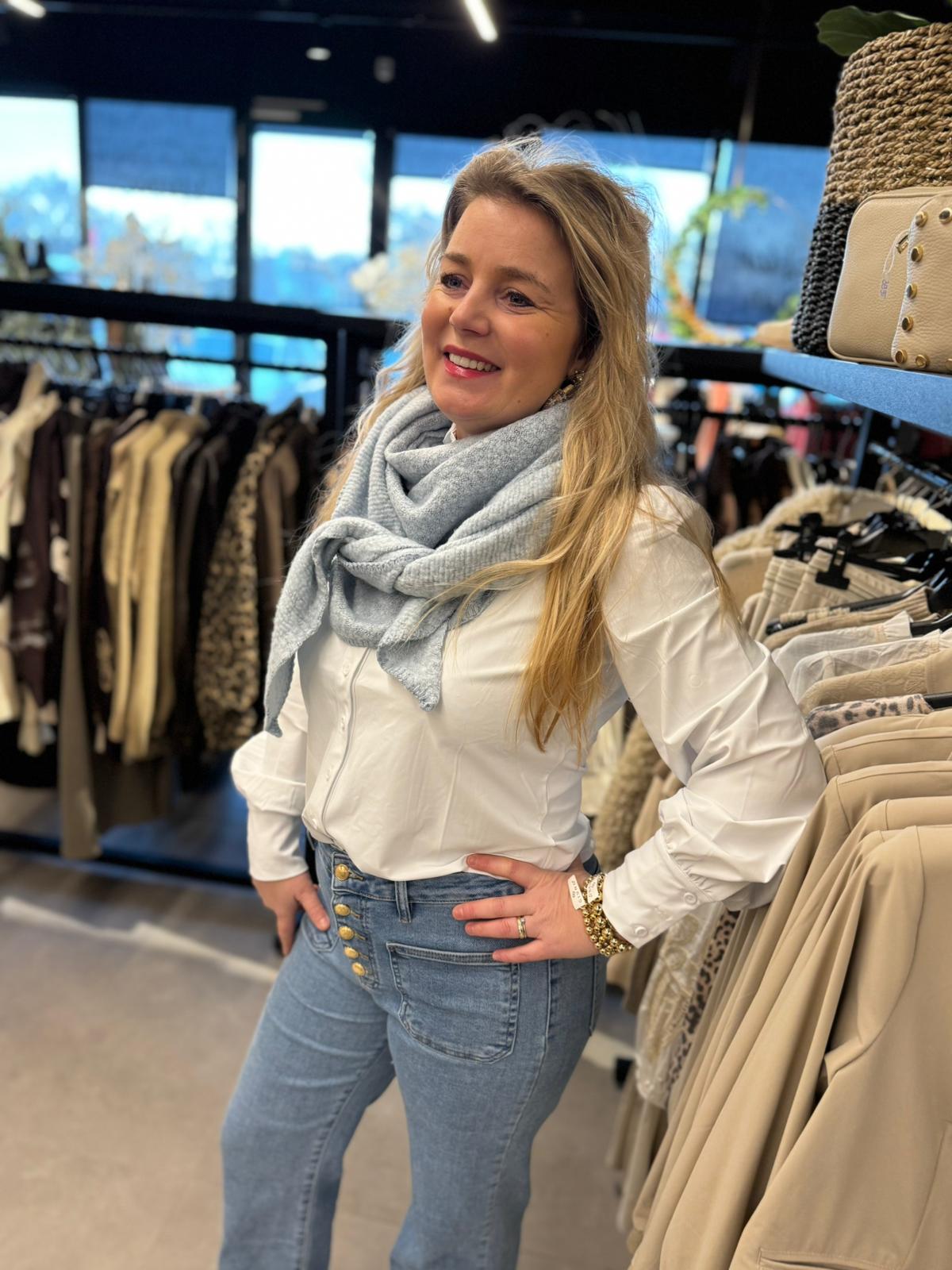 Driehoek sjaal lichtblauw