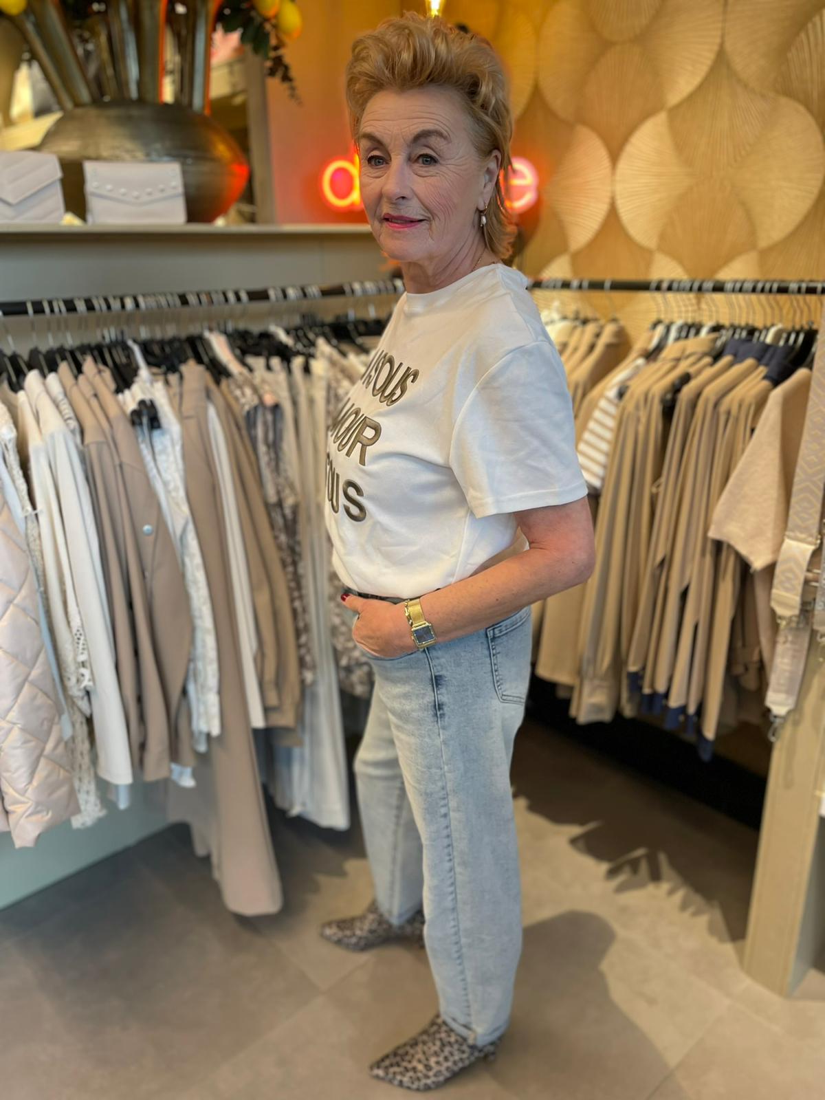 T-shirt Bisous Amour taupe