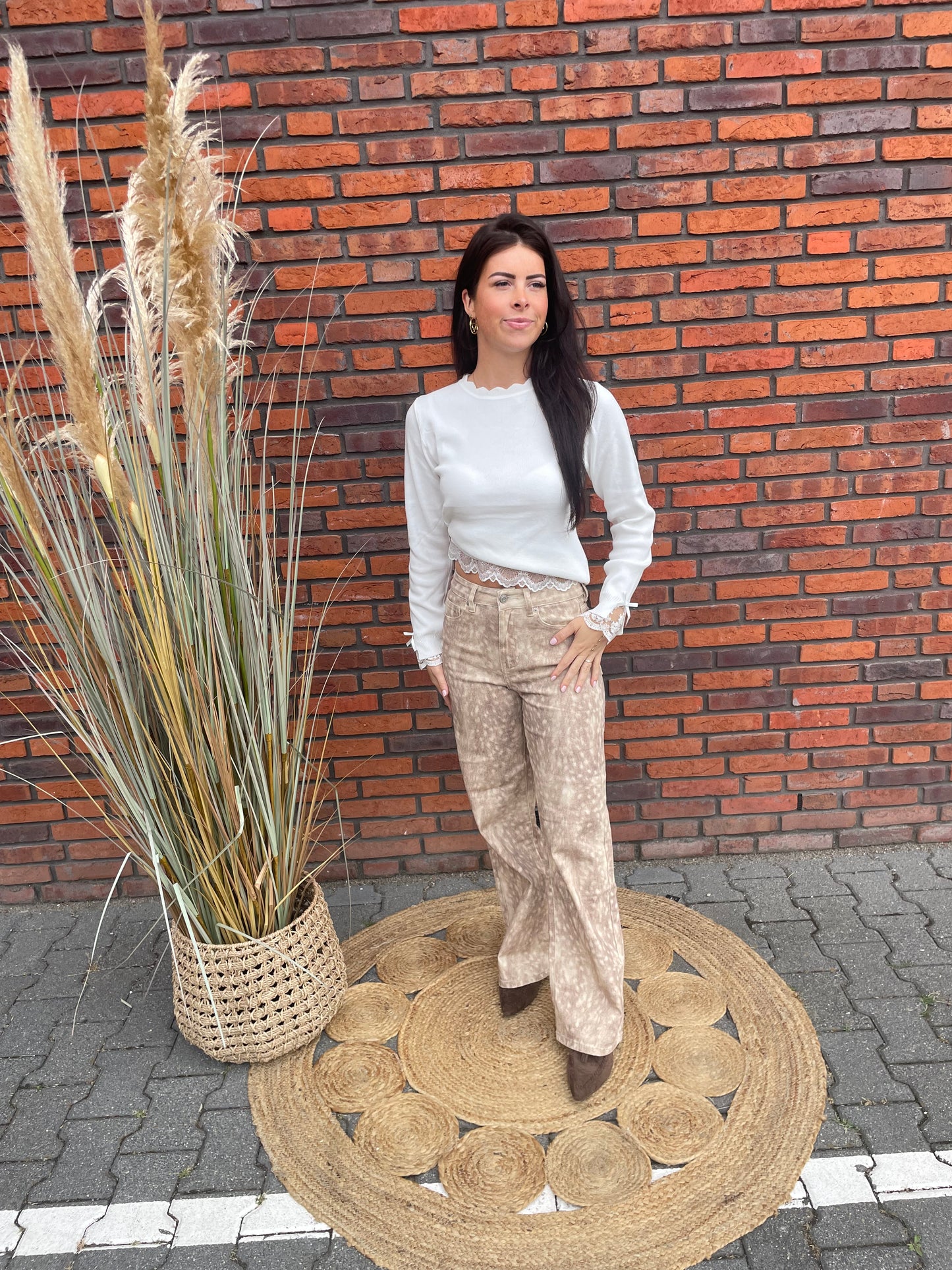 Top Lise kanten detail wit