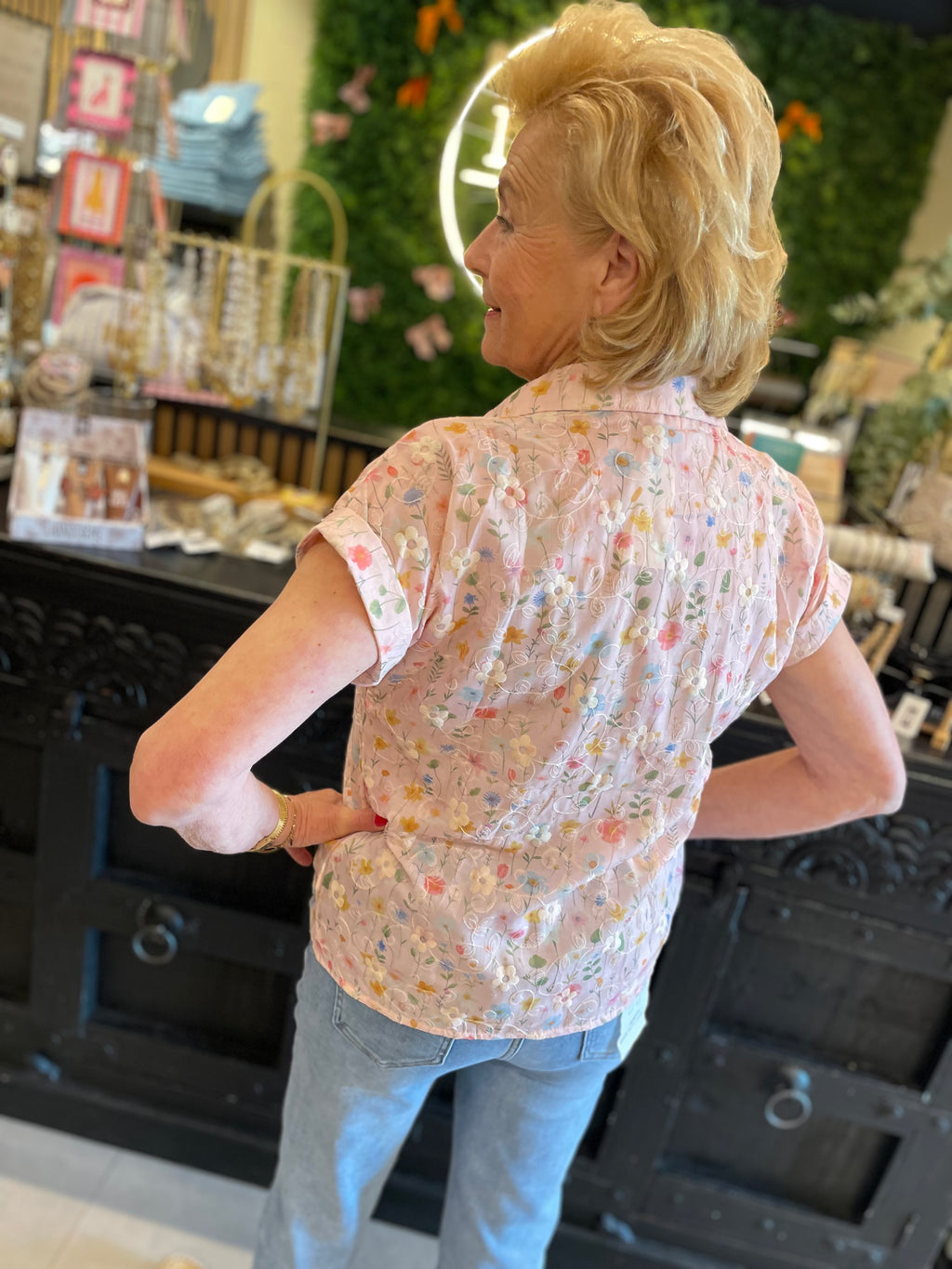 Blouse kate bloemen - roze