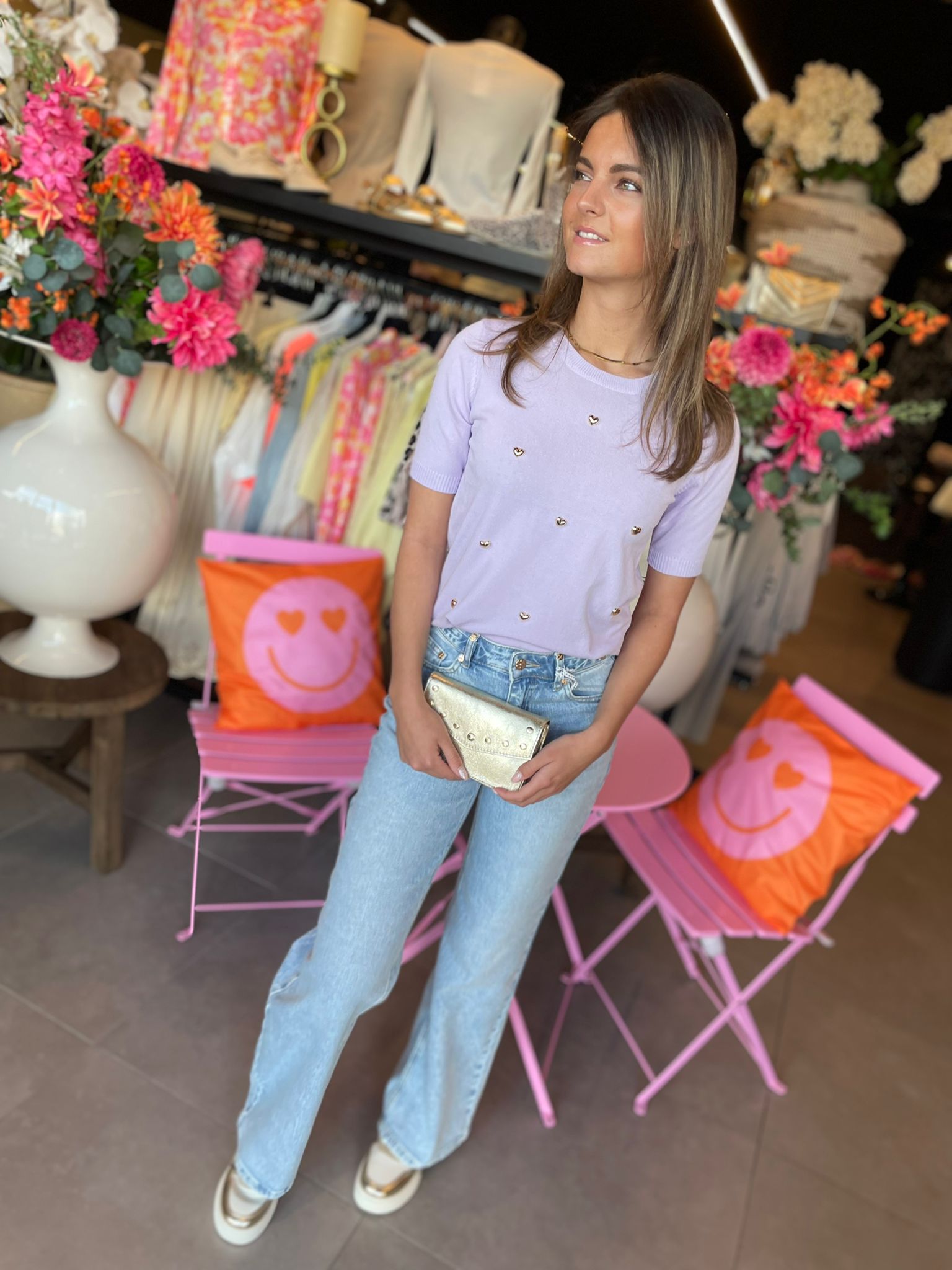 T-shirt Lola hartjes lila