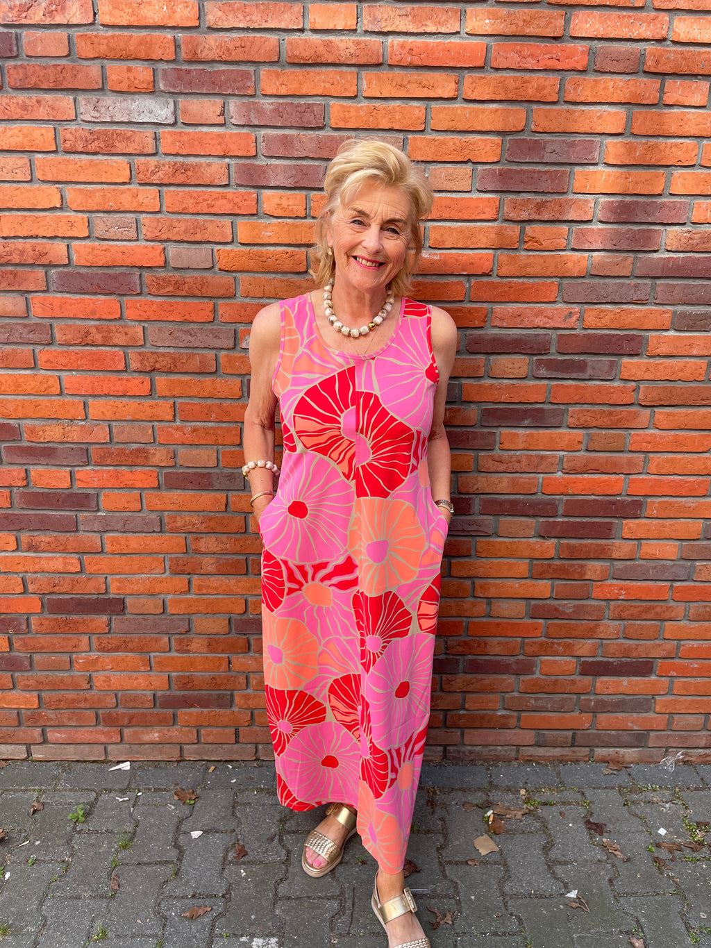 Mi Piace - jurk coral dessert anemone print MP202278P