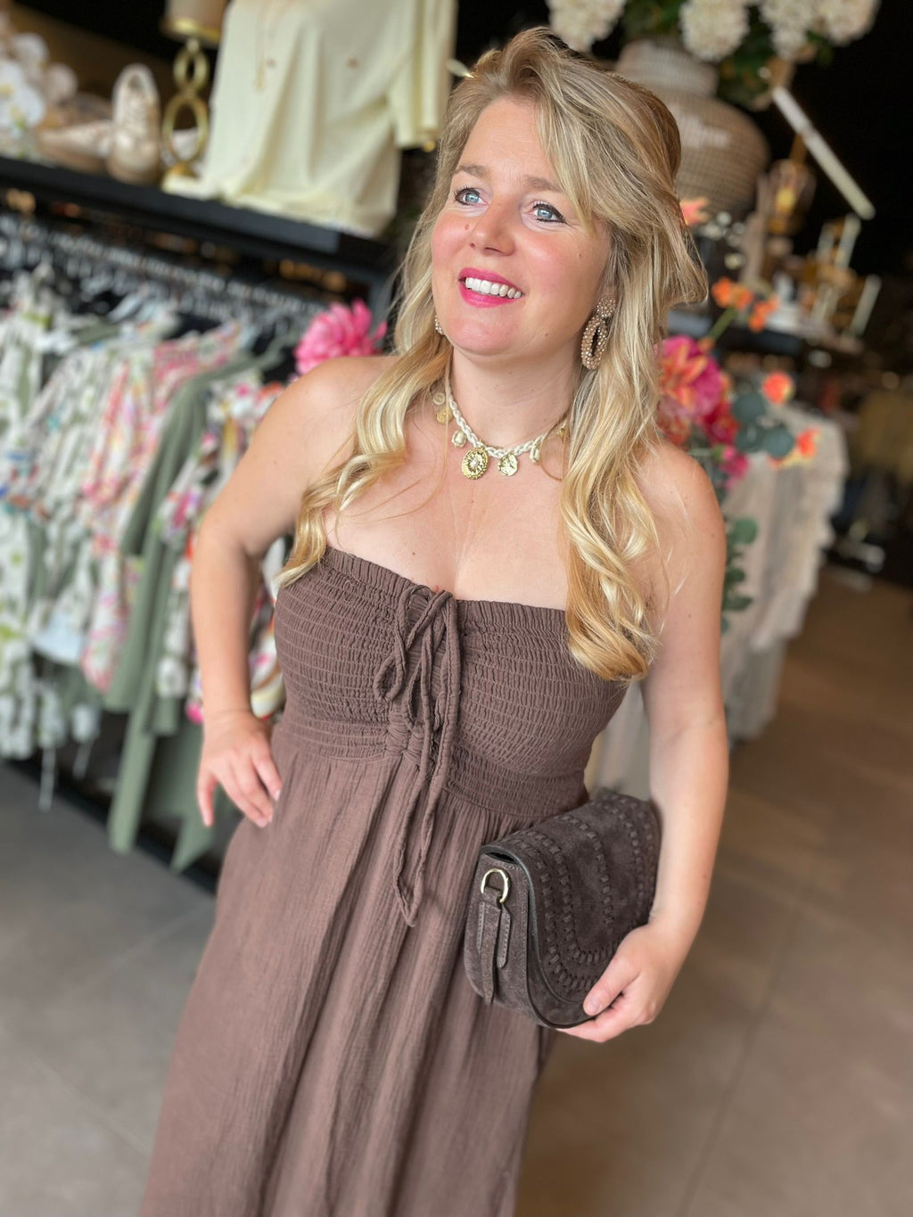 Jurk Jodie bruin