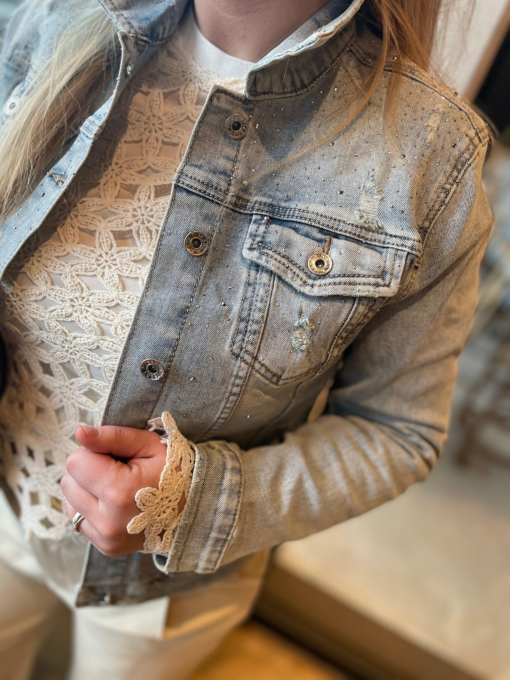 Spijkerjasje glitter