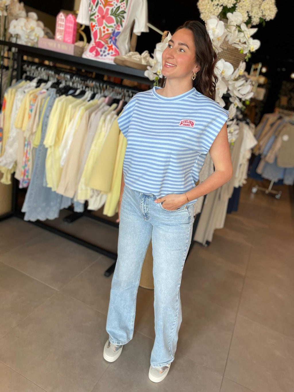 Top Atelier Paris - roze & blauw