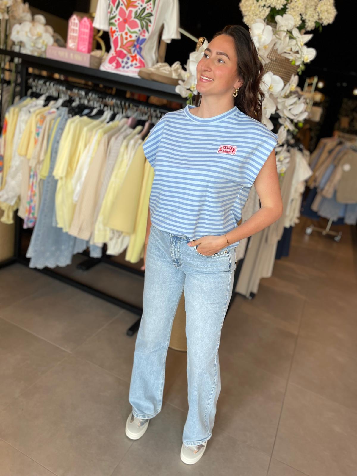Top Atelier Paris - roze & blauw