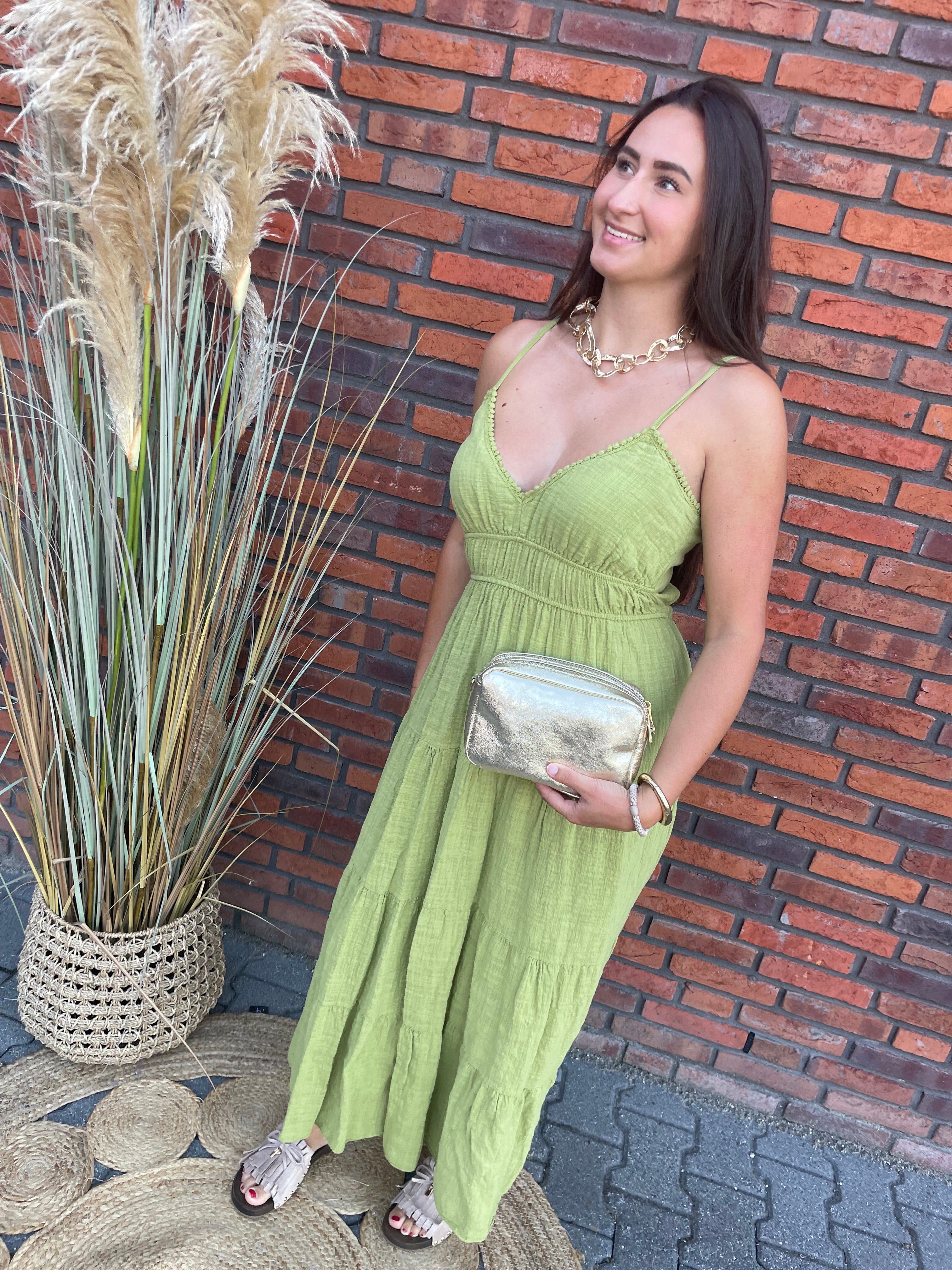 Jurk open back groen