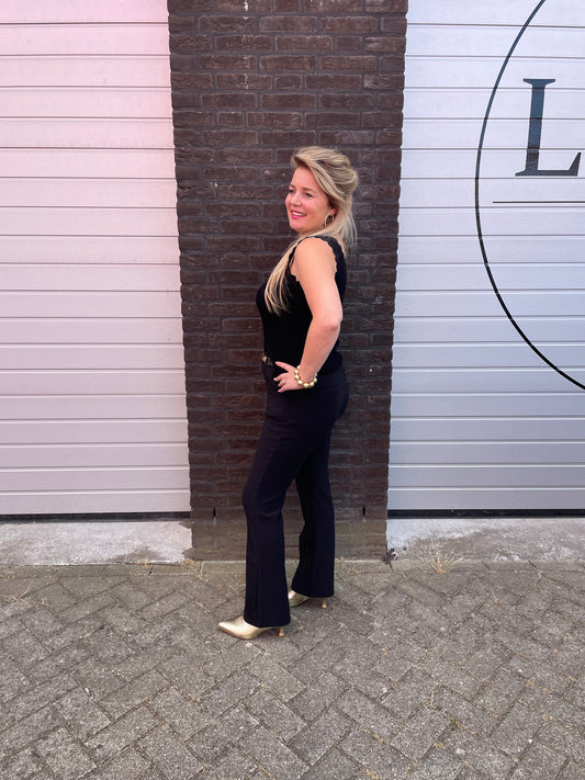 Legging met bies zwart