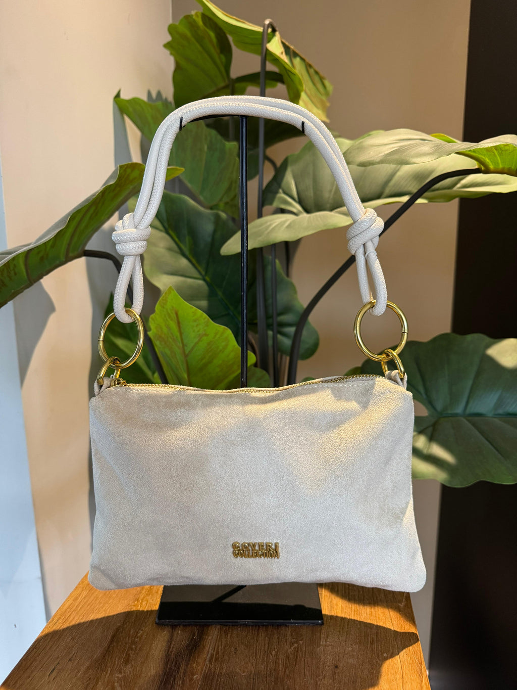 Suedinelook tas Sally klein beige