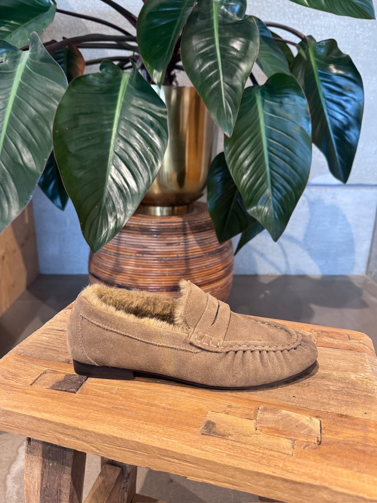 Loafer bont taupe