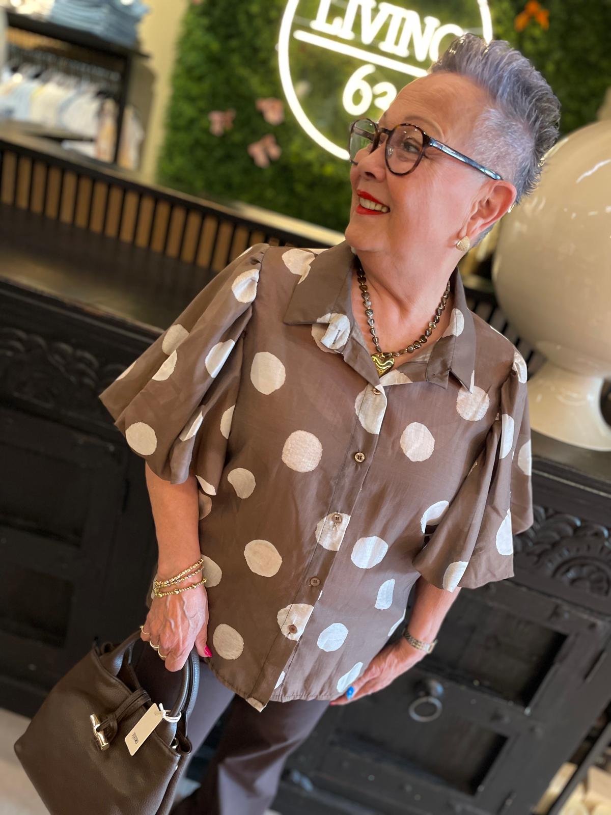 Blouse Tess bollen bruin