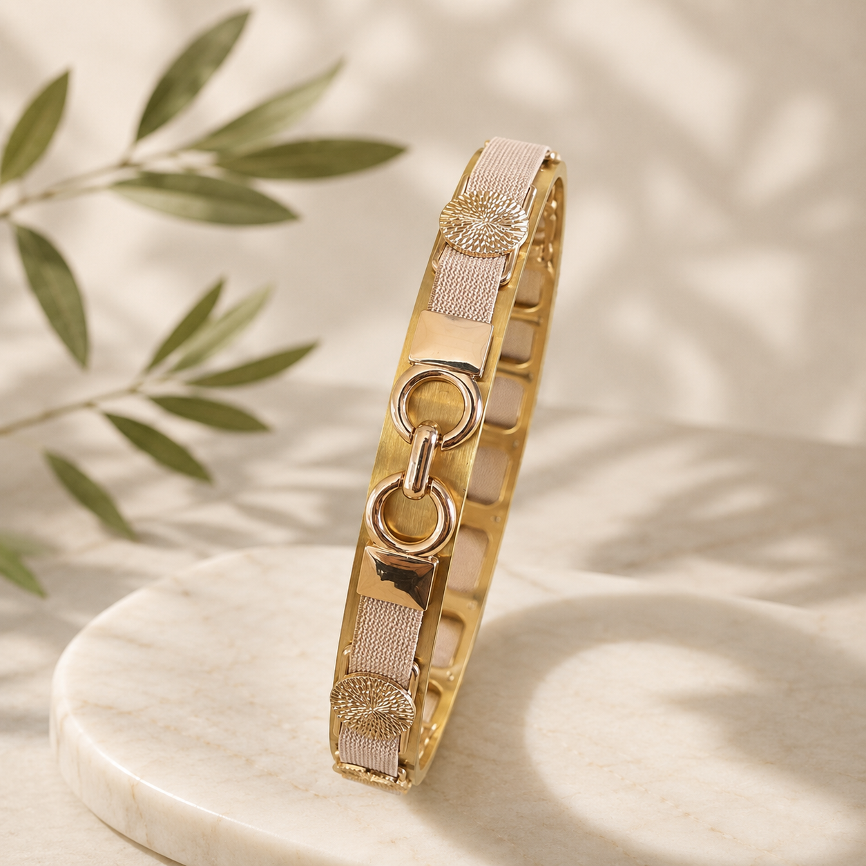 Elastische riem beige Isabella