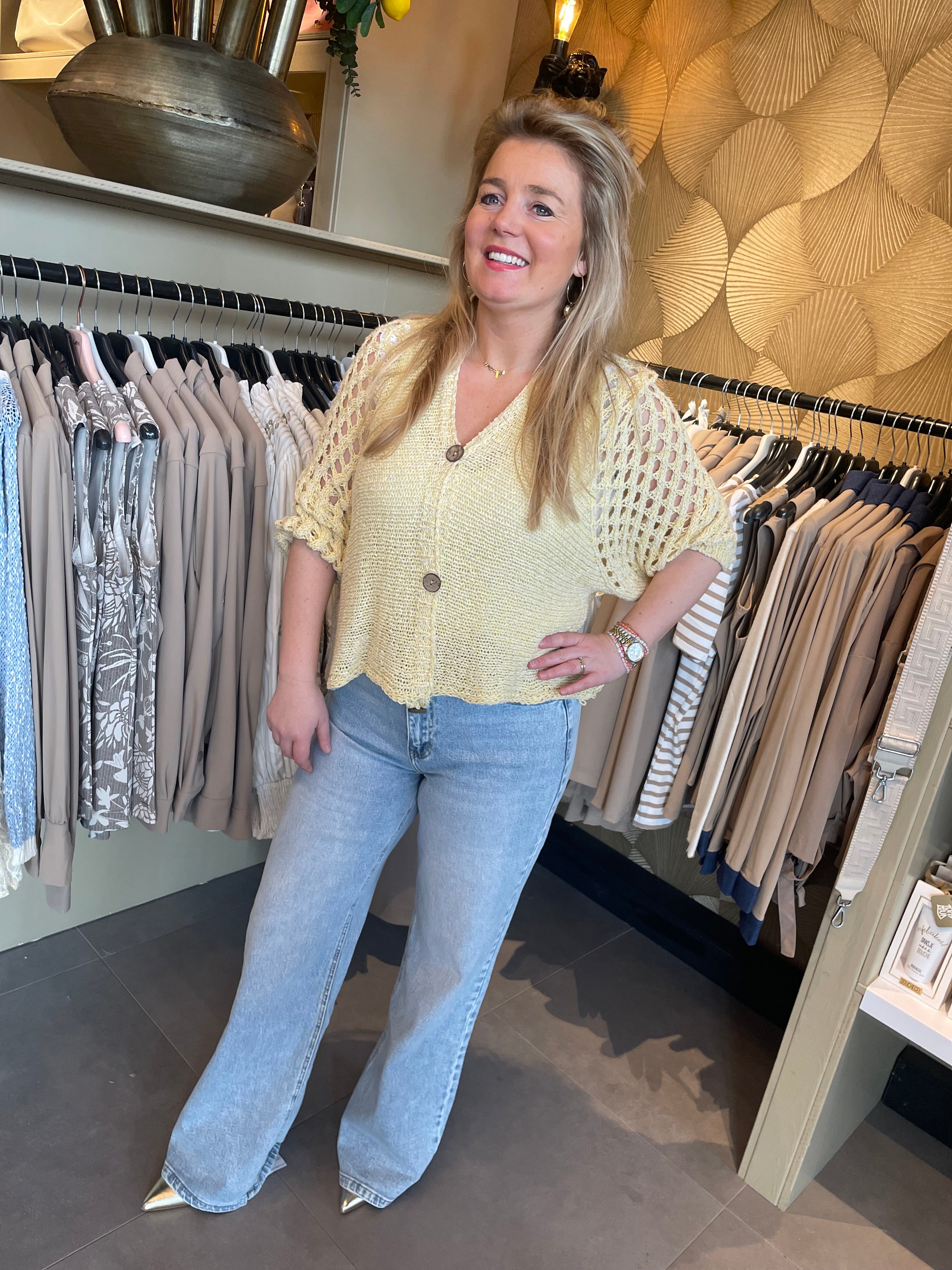 Gehaakt vestje Michelle Geel