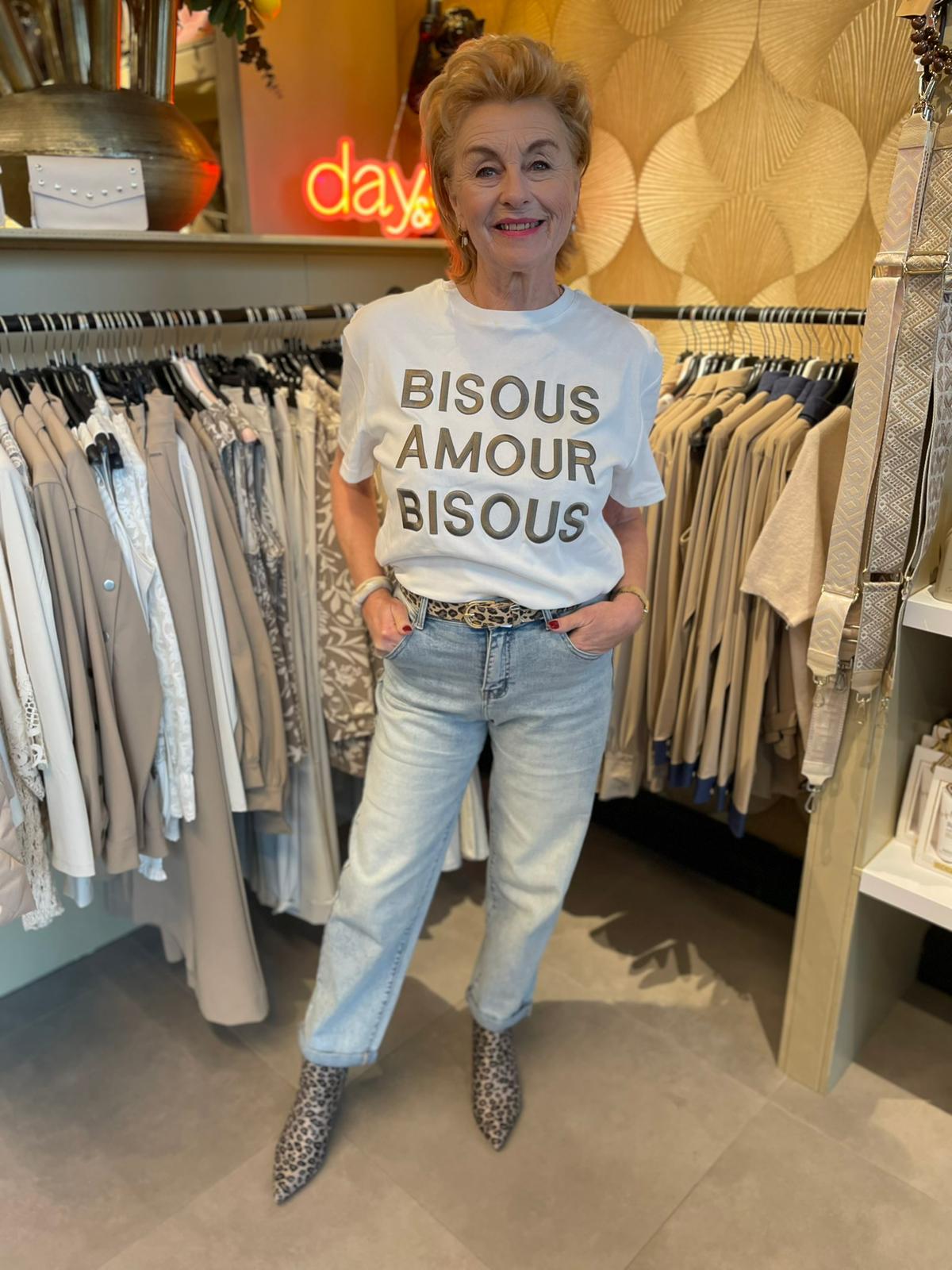 T-shirt Bisous Amour taupe