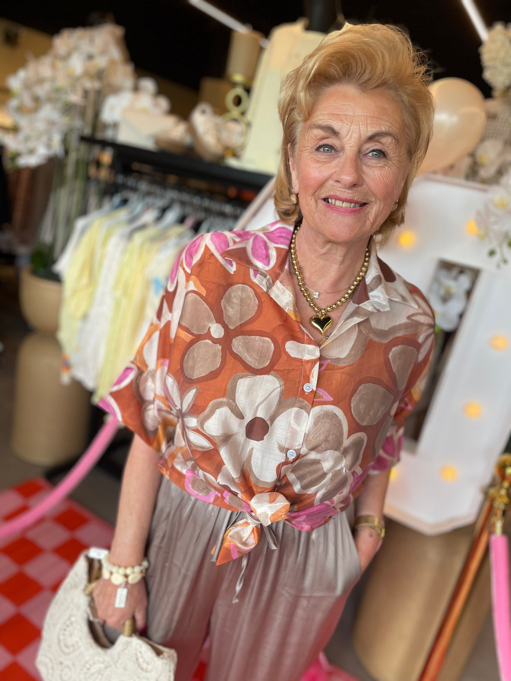 Blouse perla roestkleur