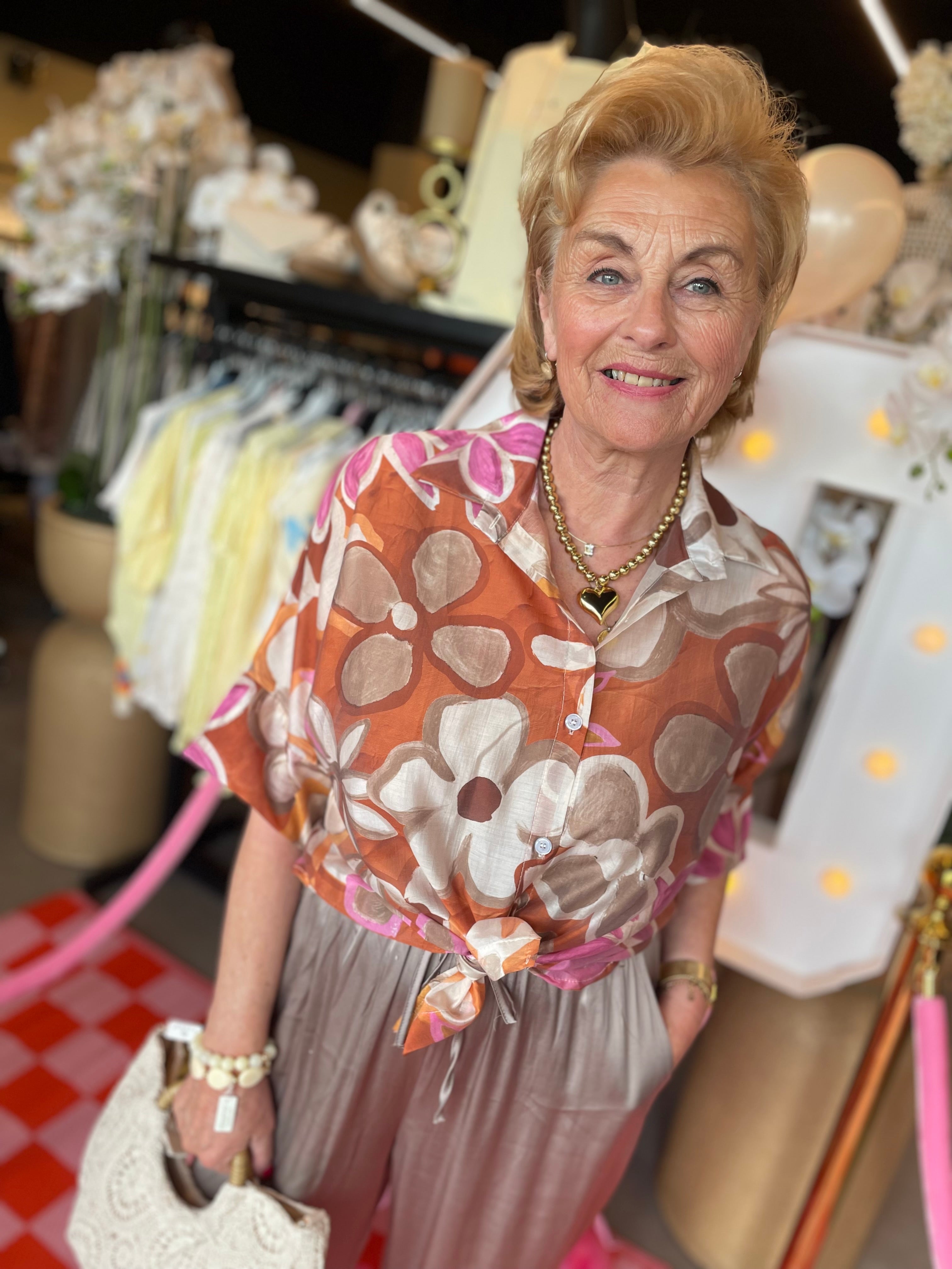 Blouse perla roestkleur