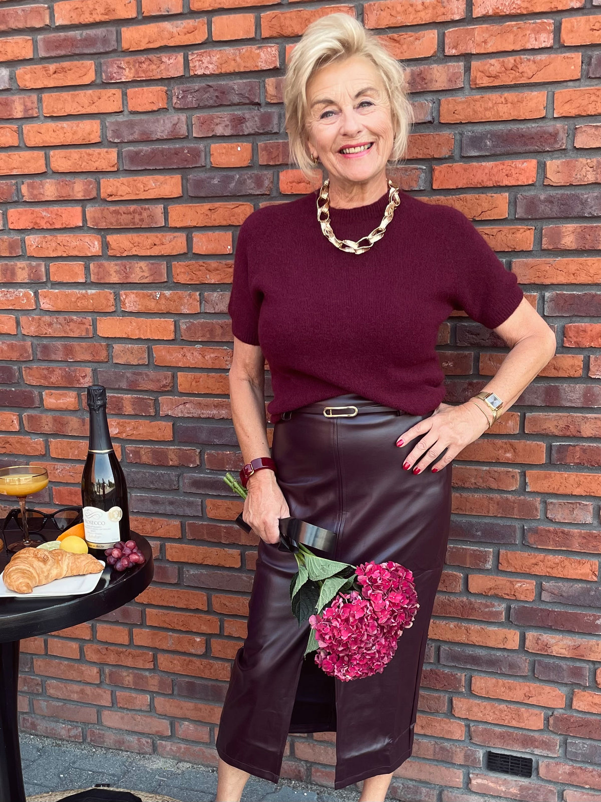Rok Bordeaux PU