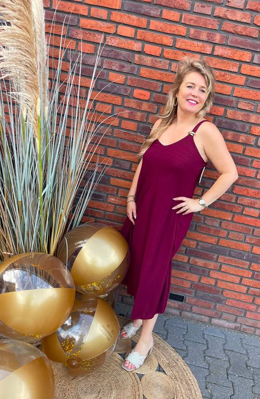 Jurk Linda lang bordeaux