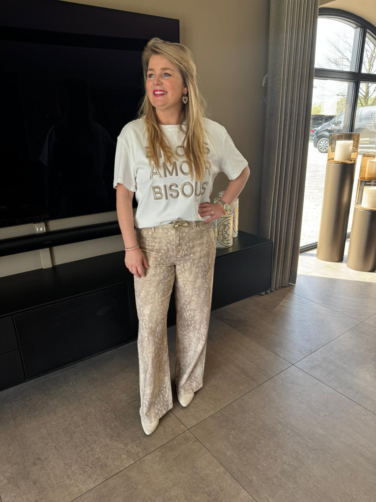 T-shirt Amour Bisous taupe