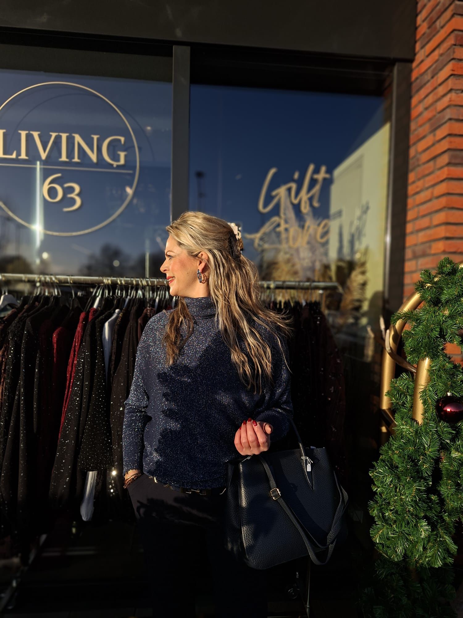 Donkerblauwe glitter kol