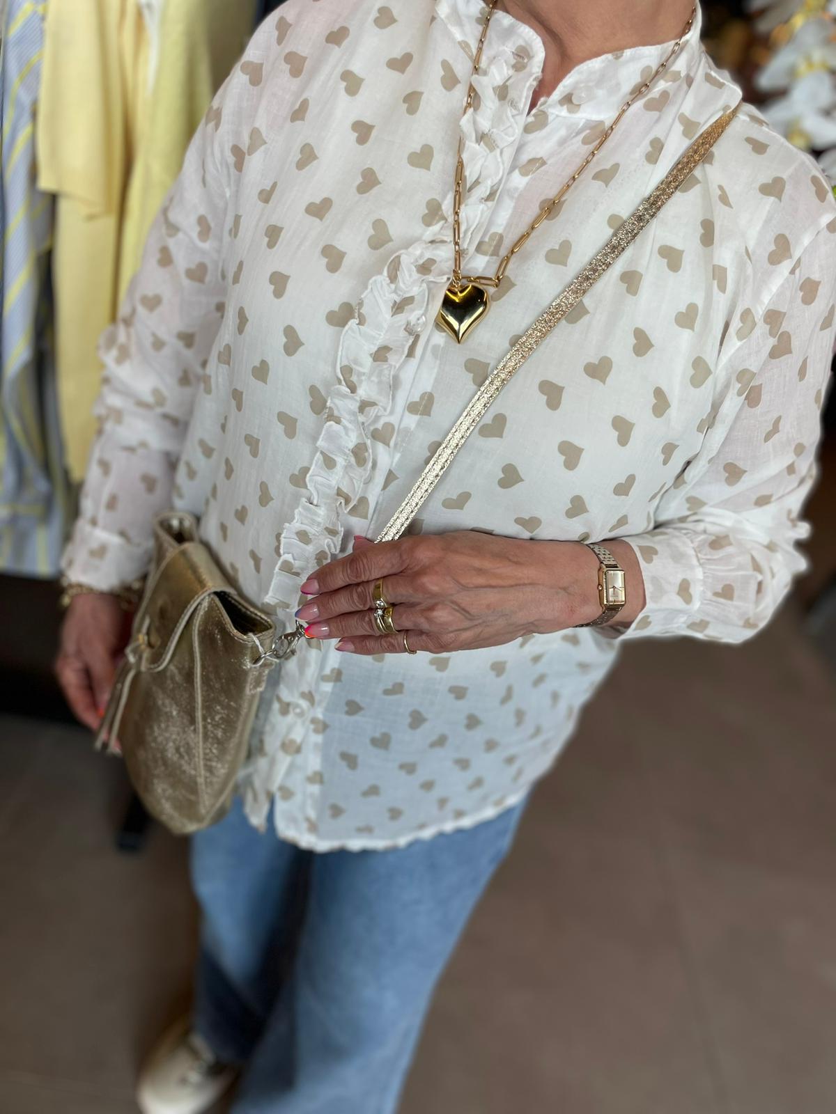 Kantoenen blouse Loes hartjes