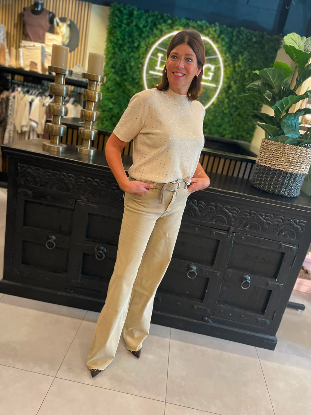 Jeans extra tall beige