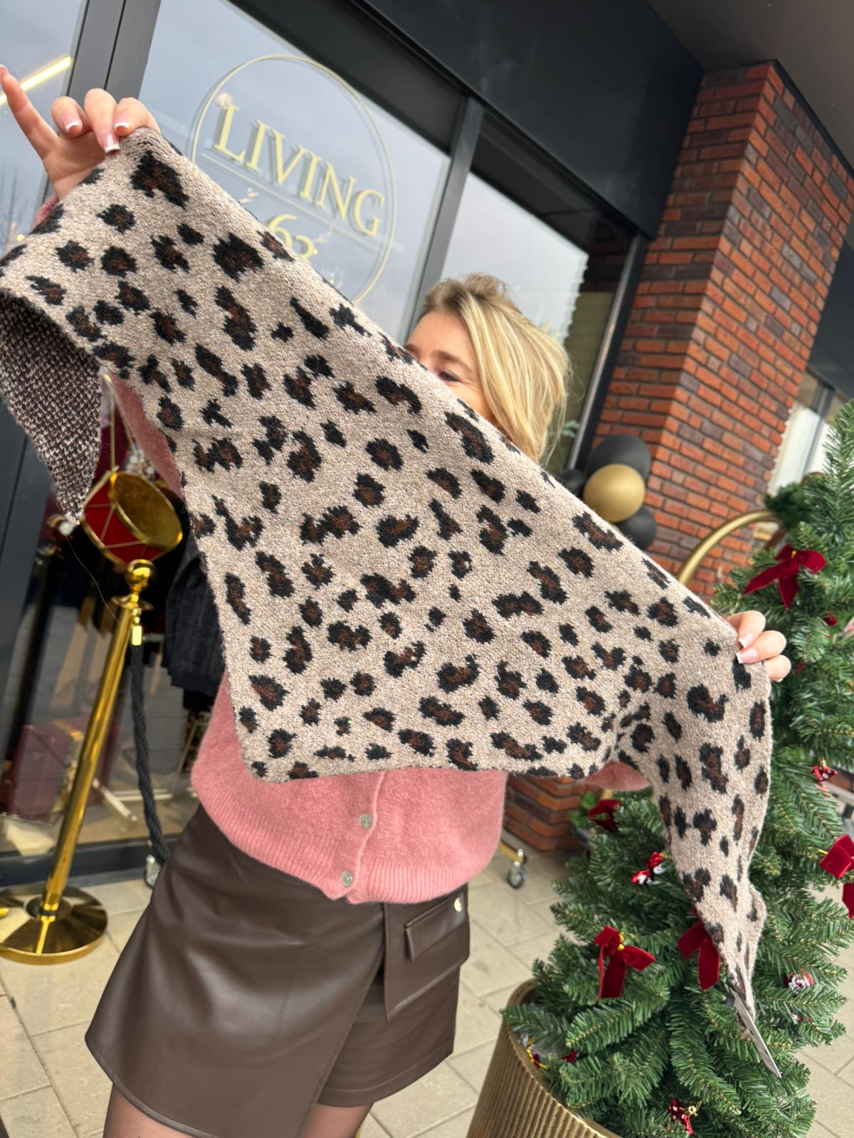 Driehoek sjaaltje panter donker