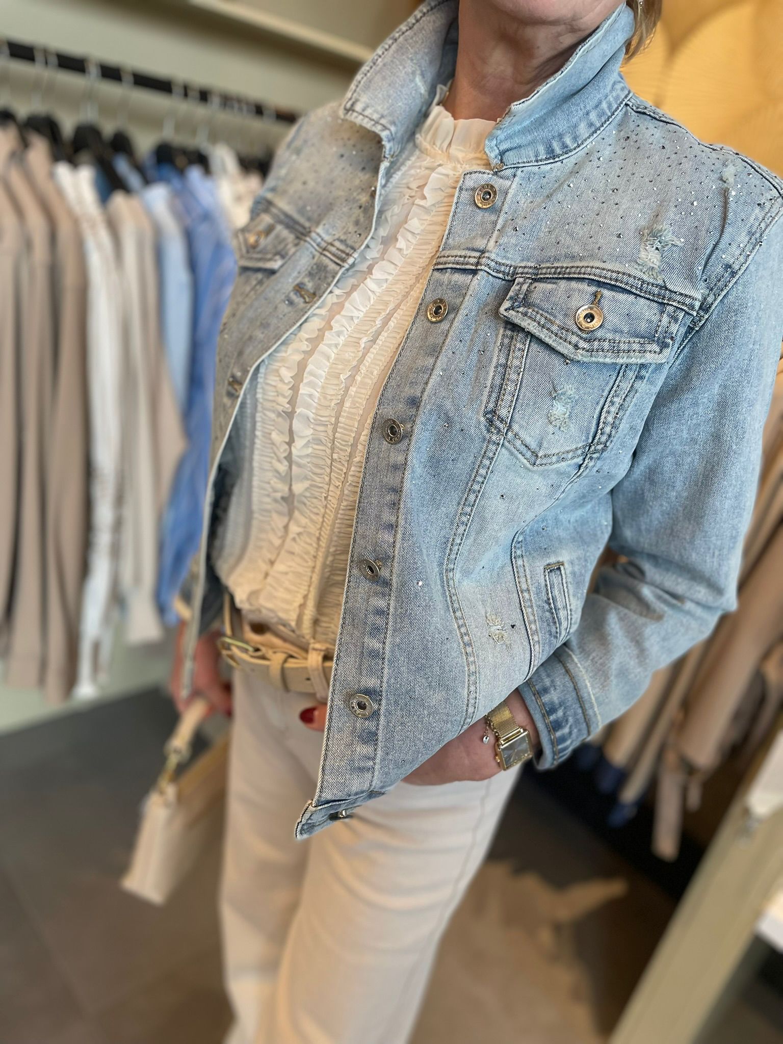 Spijkerjasje glitter