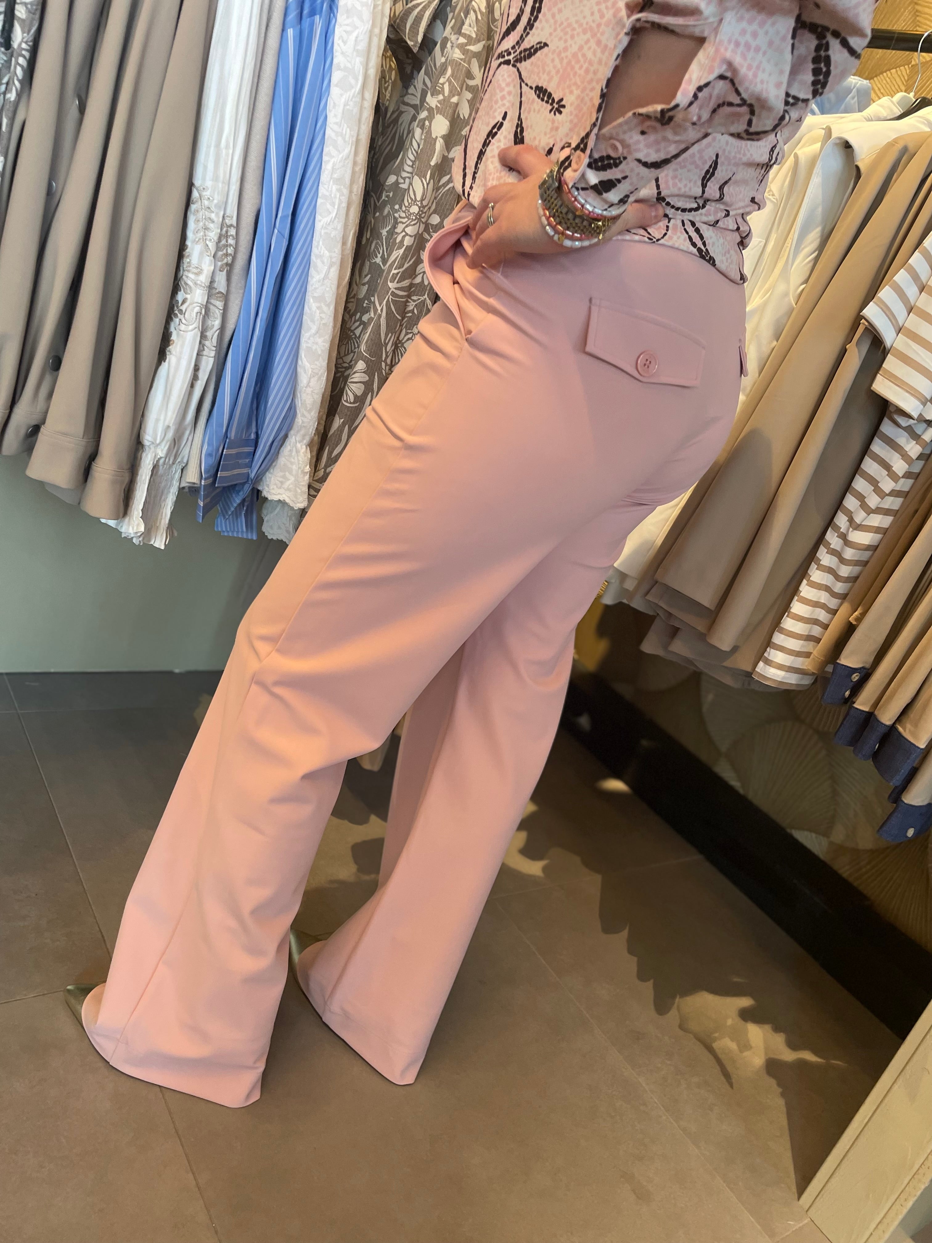 Mi Piace - Broek bonded wideleg mellow rose 202631