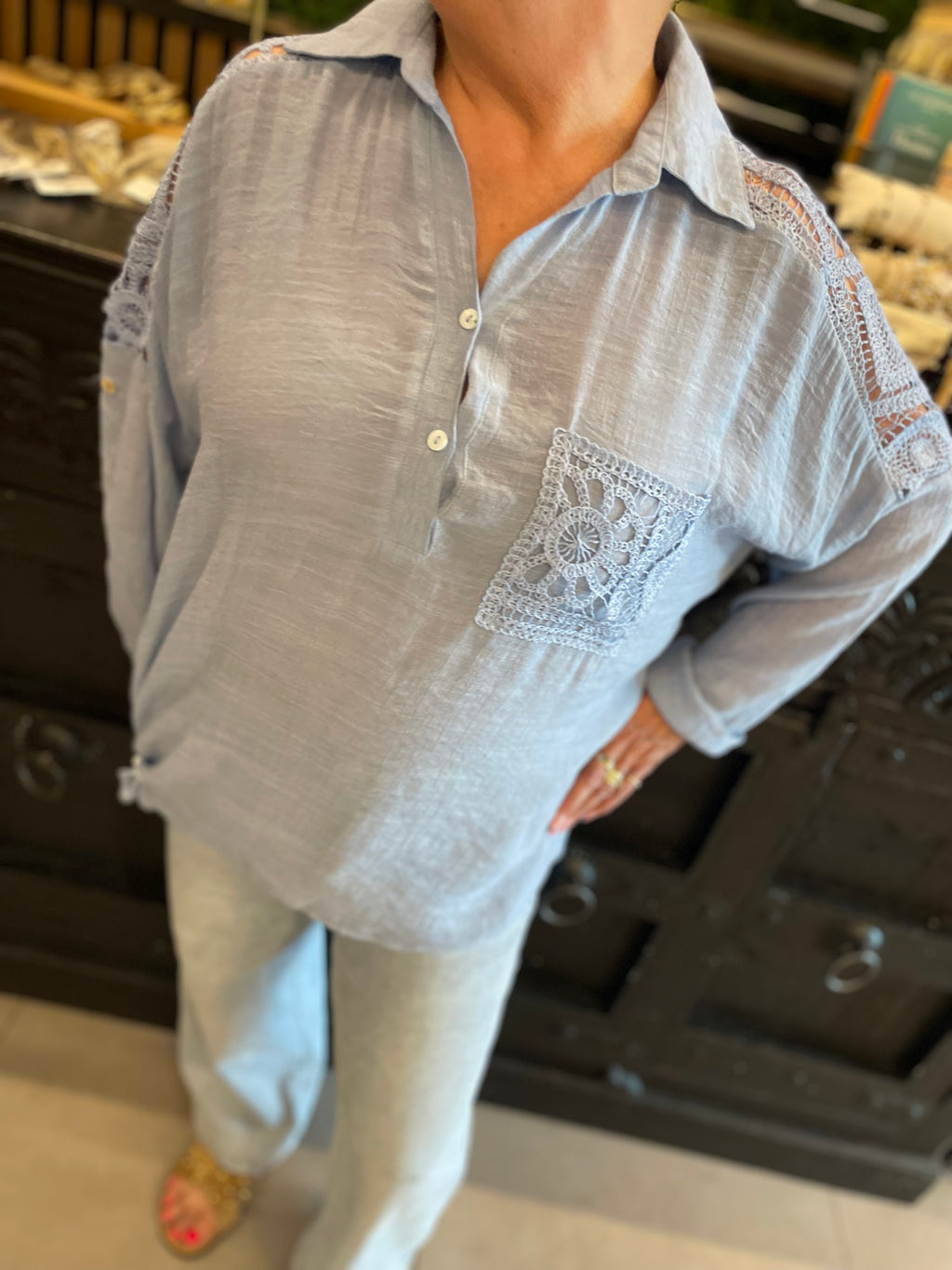 Blouse ingrid blauw