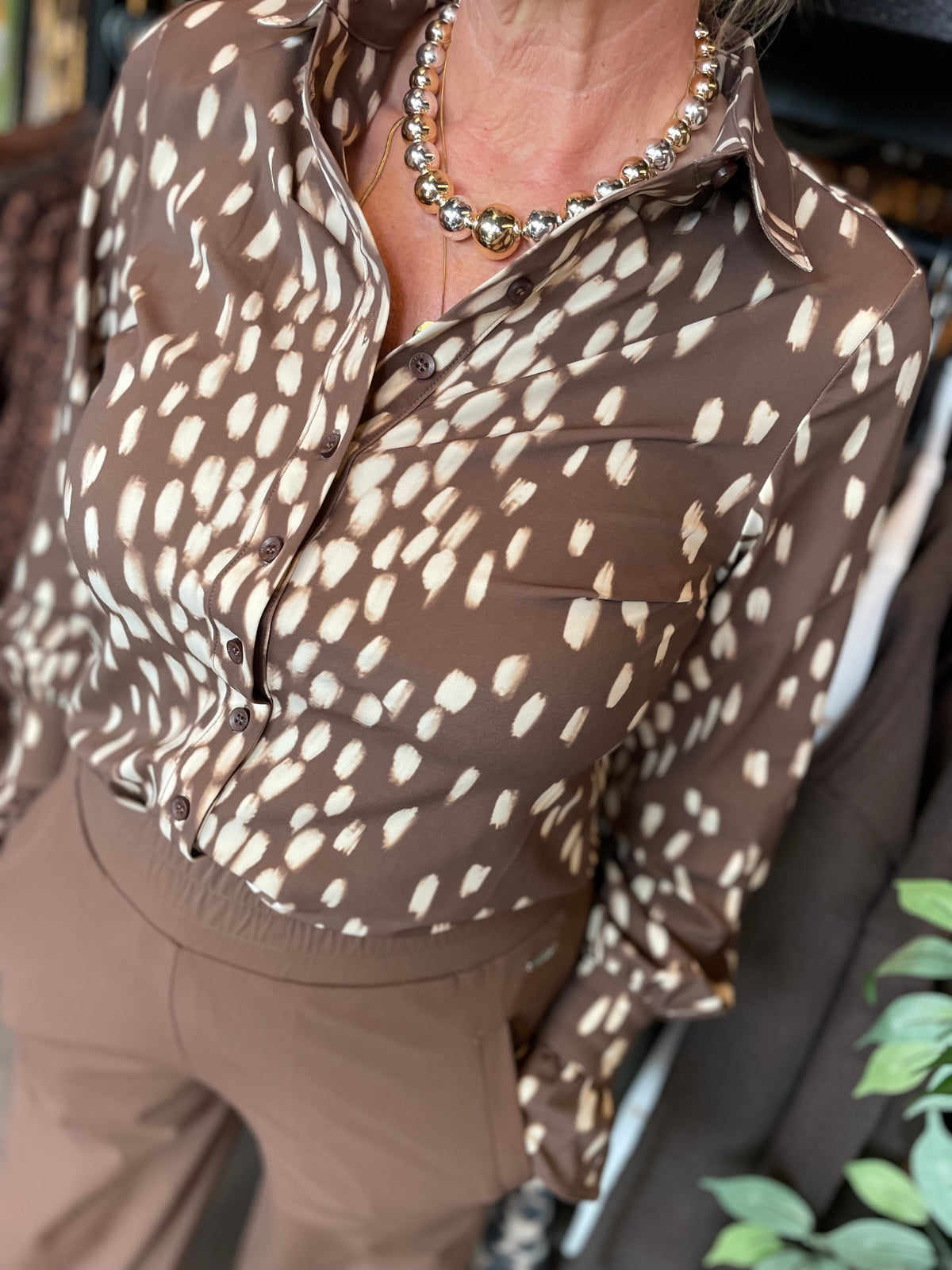 Mi Piace - Blouse Chestnut Bambi print (MP202108)