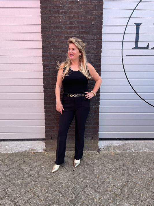 Legging met bies zwart