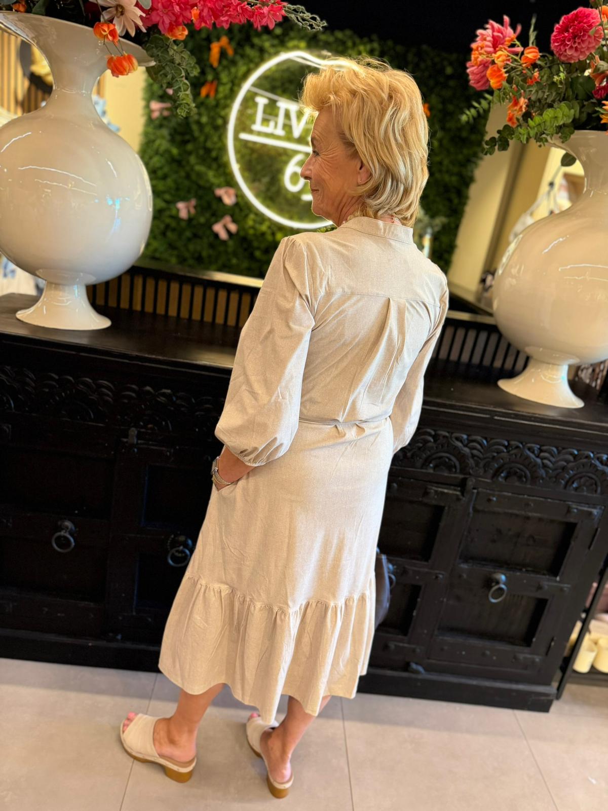 Mi Piace - travel jurk latte linnen MP202808P