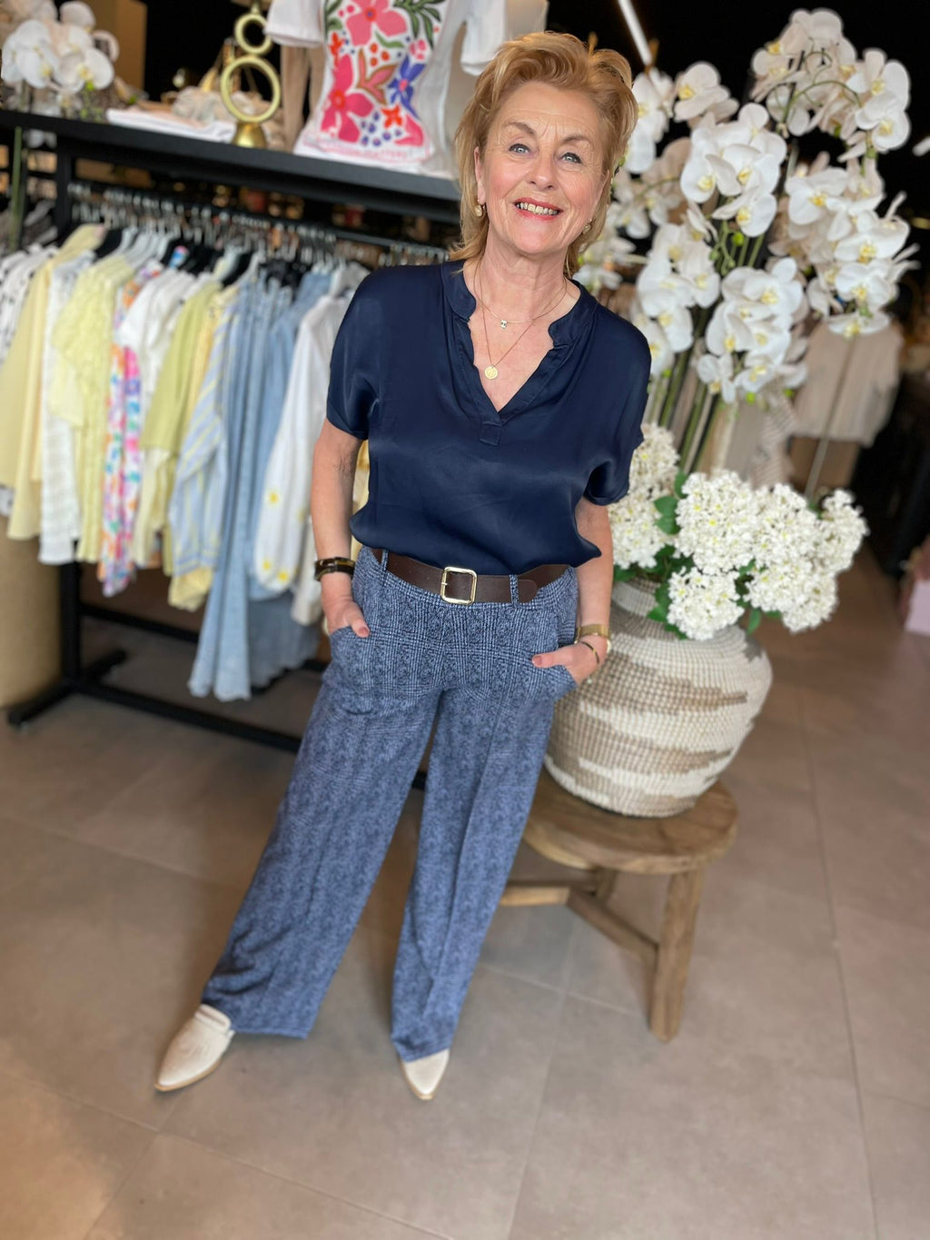 Pantalon Kathy blauw