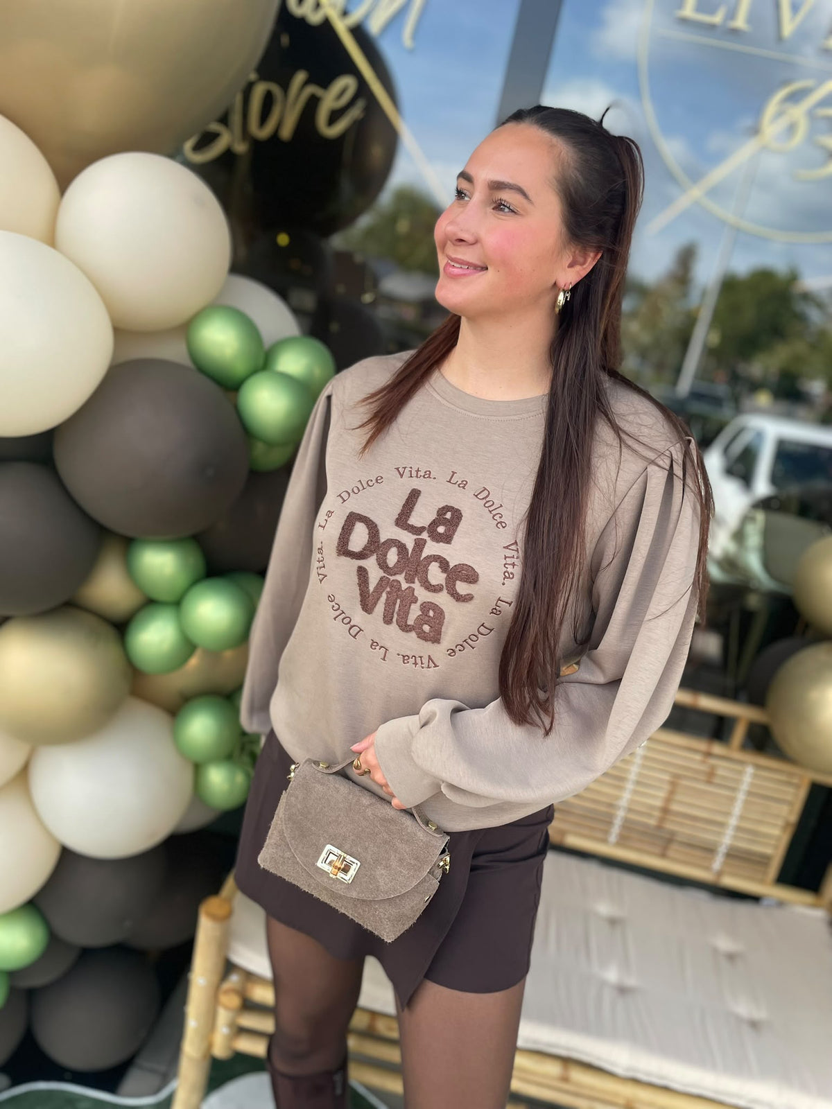 Trui la dolce vita taupe