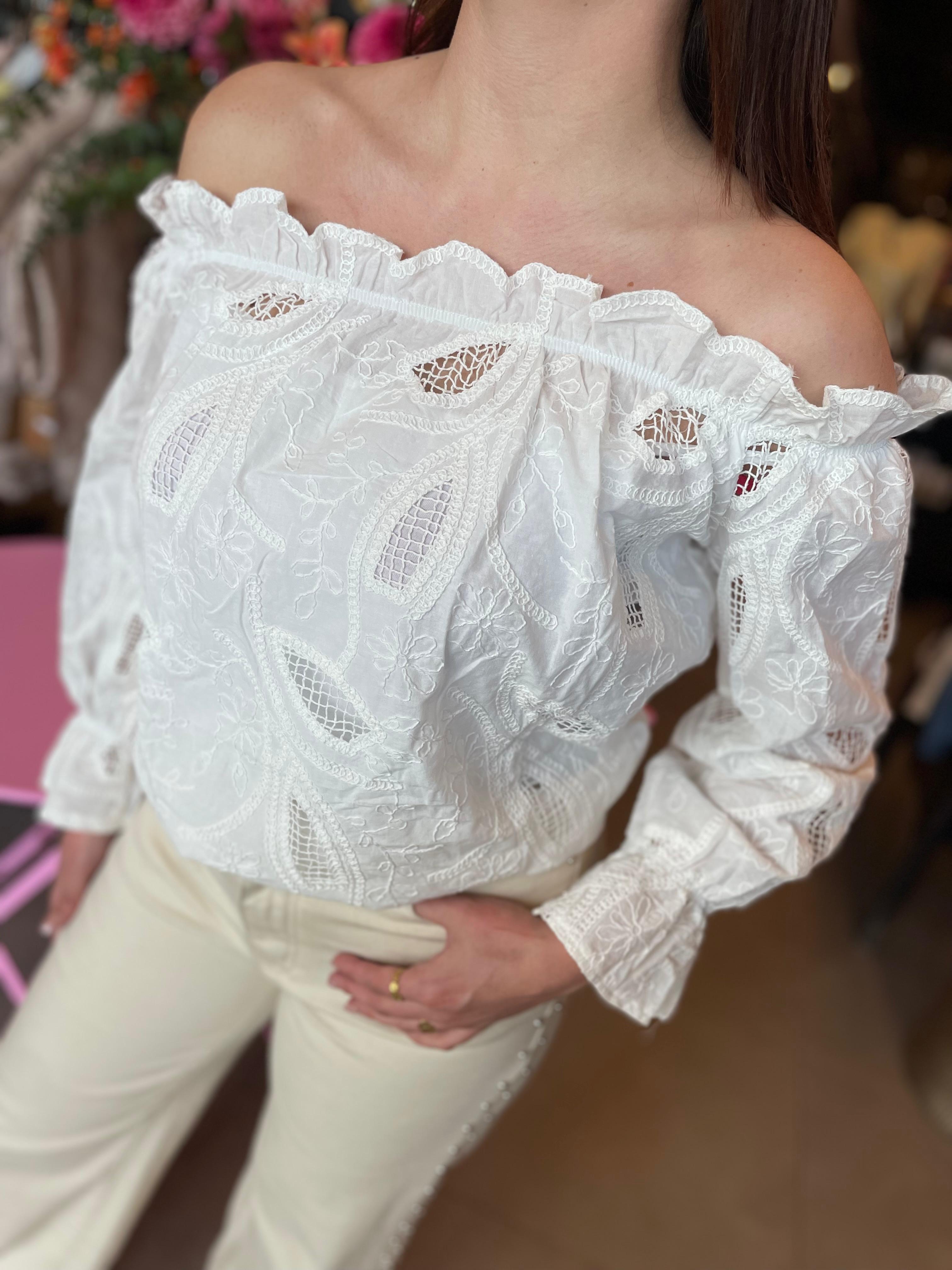 Off shoulder top Reuske Off white